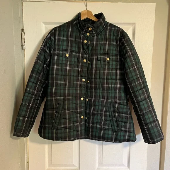 Jcrew Tartan Plaid Puffer - Picture 2 of 5